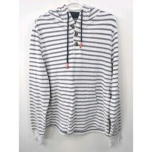 Prince & Fox - Baha Beach - Knit Pullover Hoodie - Mens Sz L - White Striped